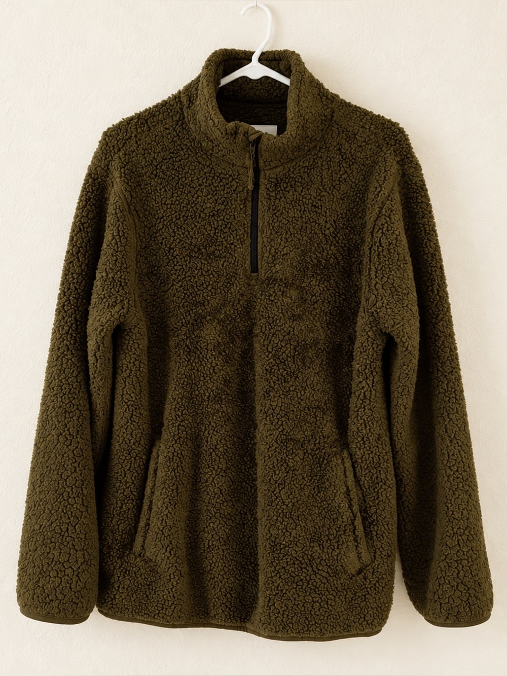 Goodfellow & Co Olive Sherpa Half-Zip Jacket
